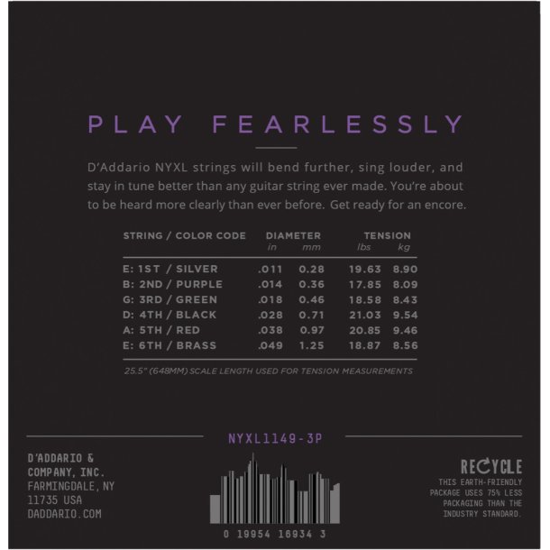 D'Addario NYXL1149-3P - NYXL 3-D pack 011 - 049